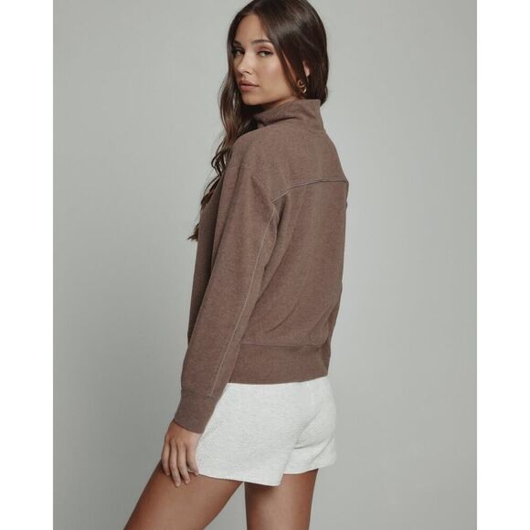 7Diamonds Generation Soft Quarter Zip Pullover in Chocolate Size Large - Picture 3 of 8